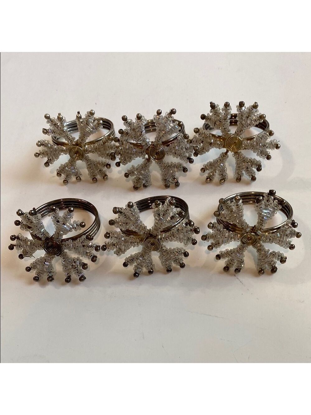 Silver Snowflake Napkin Rings 6x - Picture 10 of 10
